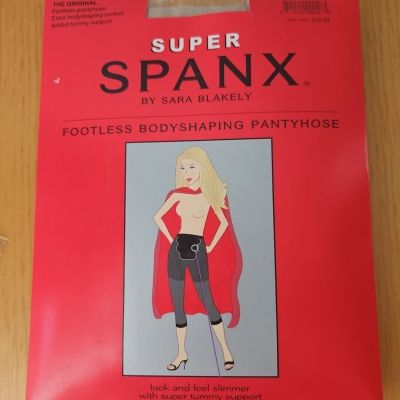 Super Spanx by Sara Blakely Footless Body Shaping Pantyhose Size B Nude NEW!